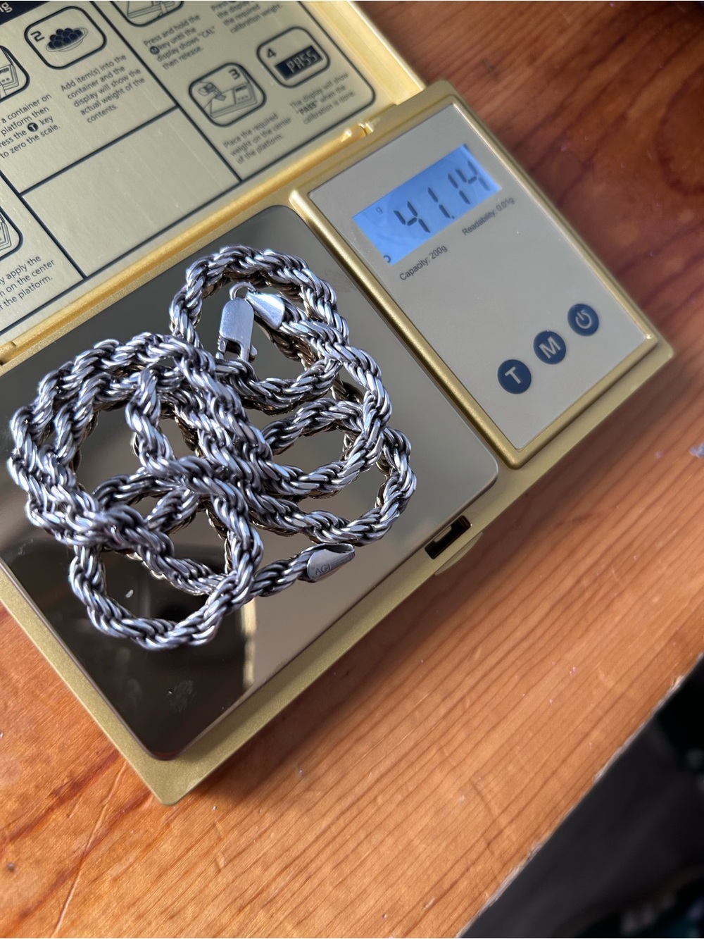 Silver Rope Chain Necklace 925